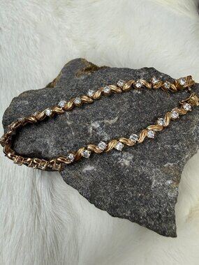 Ross-Simons Gold Vermeil Sterling Silver CZ Tennis Bracelet 6.75"
